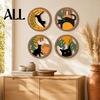 Star And Moon Wall Hanging 4Pcs 3D Boho Cat Decoration, Round Wooden Hangings, Animal Sun Layered Wood Botanical Decor, Plaque for Living Room Bedroom