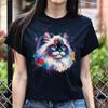 Ragdoll Cat Color Splash Unisex T-Shirt Black Navy Dark Heather