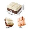 2Pcs Portable Plastic Double-layer Storage Box Mini Cream Series Jewelry Case with Mirror Exquisite Jewelry Storage Box Travel