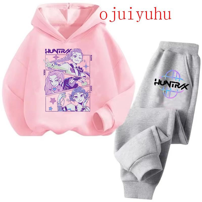 

Детские комплекты толстовок Kpop Охотники на демонов Каваи Пуловер Толстовка Аниме Спортивный костюм Мультяшные Девочки Мальчик Дети Осень Повседневная одежда 110