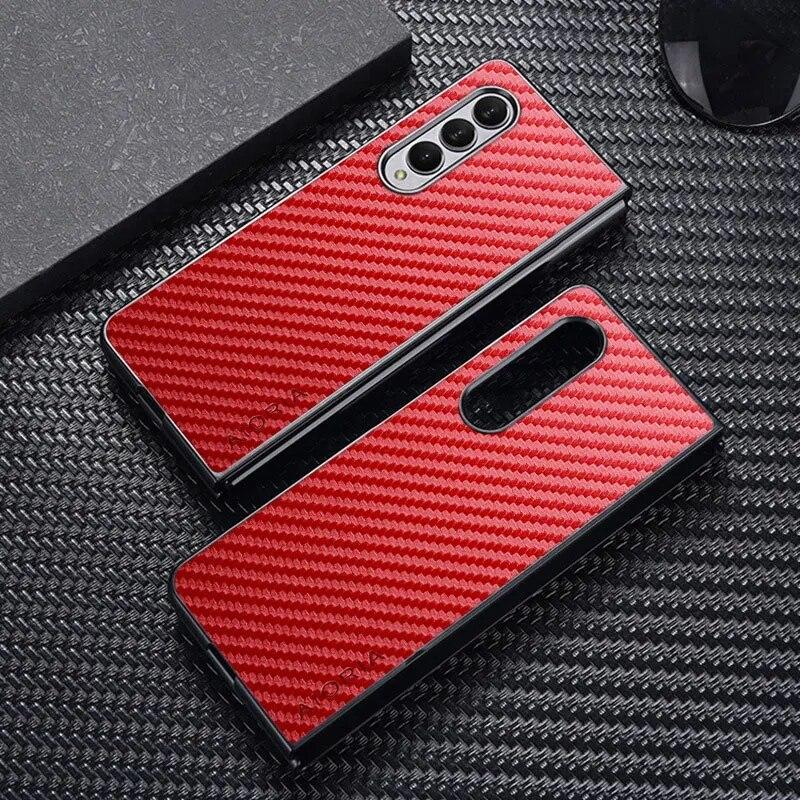 Carbon Fiber textur Telefon Fall für Samsung Galaxy Z Falten 4 3 5G Mode Design Weiche Rückseitige Abdeckung für samsung galaxy z fold4 Fall