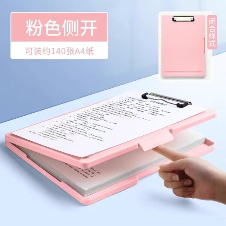 A4 Clipboard with Storage Folio Plastic Clipboard with Low Profile Clip Nursing Clip Boards File Binder Clipboard Case Office