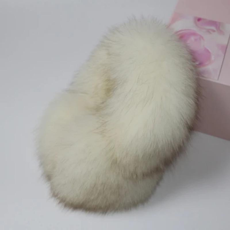 New Real Fox Fur Earmuffs For Winter Women Warm Natural Raccoon Fur Earmuffs Girls Ear Warmer Genuine Fur Scarves Plush Ear Muff