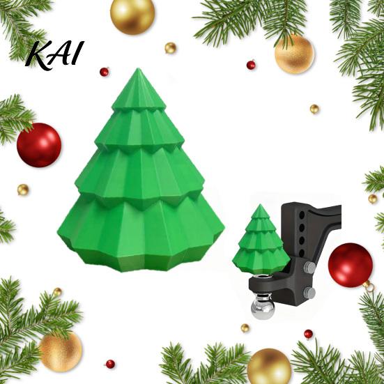 Integrated Molding Ball Cover 3D Printed Christmas Tree Trailer Coupling Cover, Tow Protective Cap, Replacement Part Hitch for Truck SUV Holiday Decor