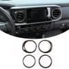 Carbon Fiber ABS Air Condition Vent Outlet Ring Trim For Toyota Tacoma 2016-