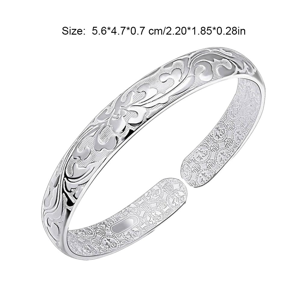 Women Jewelry Sterling Silver Bracelet Fashion Cuff Bangle Chain Bracelets