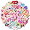 50 Autocollants Cœur Premium PP pour la Saint-Valentin Ordinateur Portable Réfrigérateur Skateboard Gobelet à Eau Autocollants Décoratifs Étanches