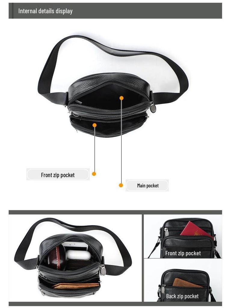 Klasyczna męska torba na ramię z prawdziwej skóry do codziennych dojazdów do pracy