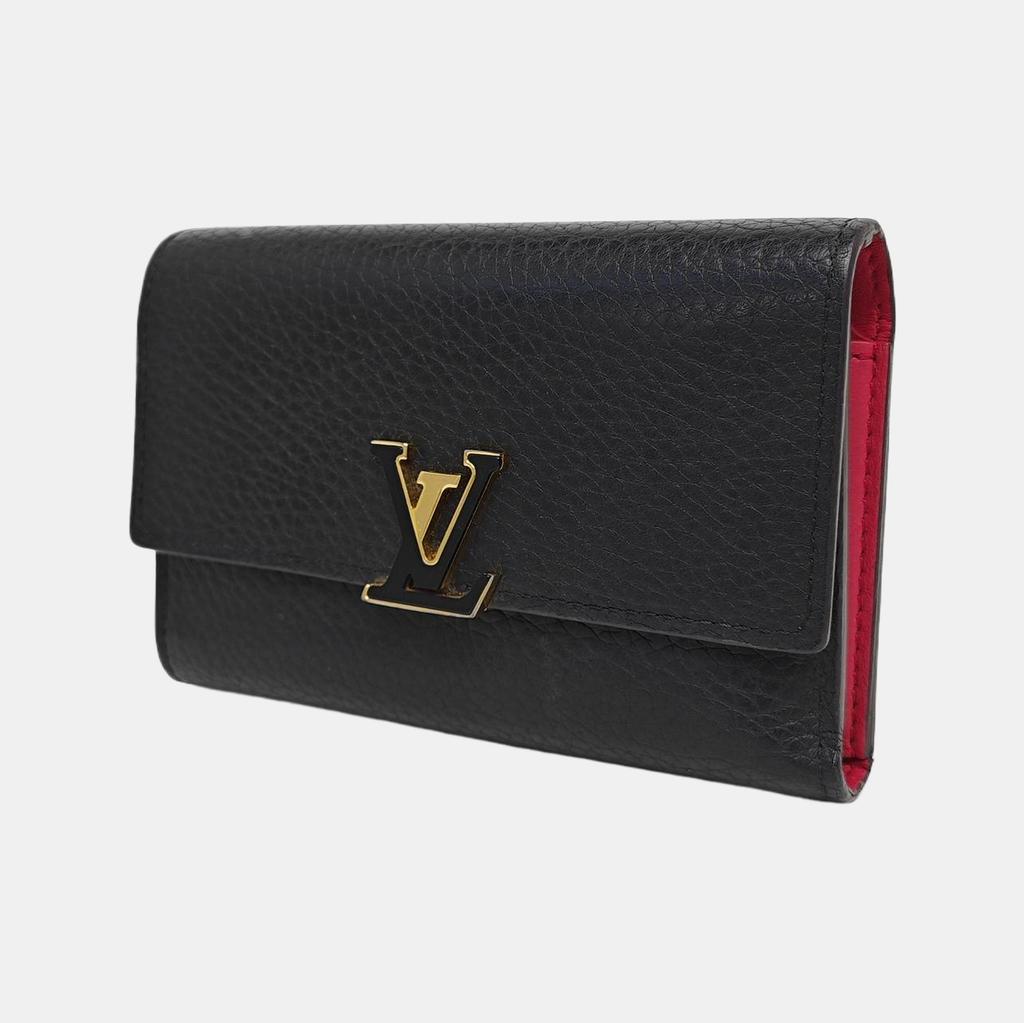 [Pre-Owned] Louis Vuitton Capucines Compact Wallet 'Black Taurillon Leather' - Good #1T15QW5