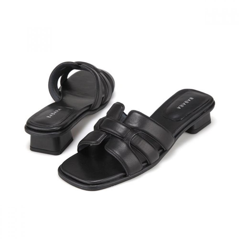 BARBARA Leather Padding Cushion Slide Mule 3cm 2 Colors Blj340