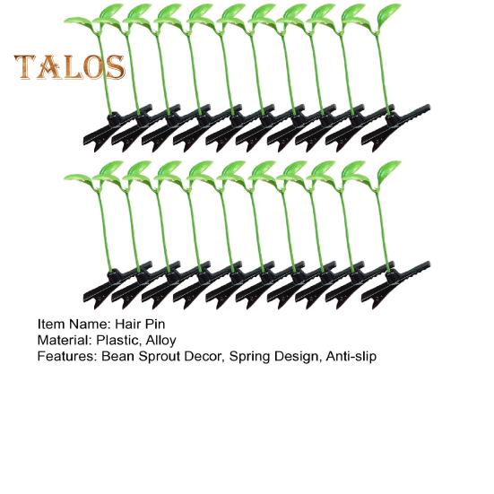 20/30/50Pcs Funny Bean Sprout Hair Clip Set Spring Design Anti-slip Realistic Style Green Plant Hairpins Hair Accessories