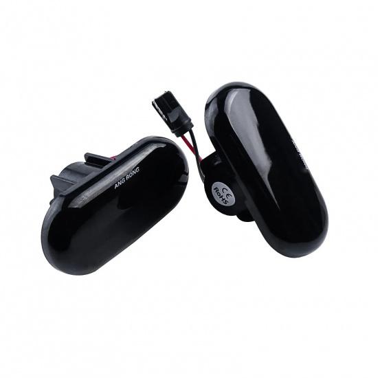 2x Black Lens Side Marker Indicator LED Repeater Light For Opel Vivaro Movano Dacia Duster Logan Nissan Kubistar Primastar X83
