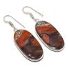Natural Lace Agate Gemstone Handmade 925 Sterling Silver Earring 1.97" AE-11396