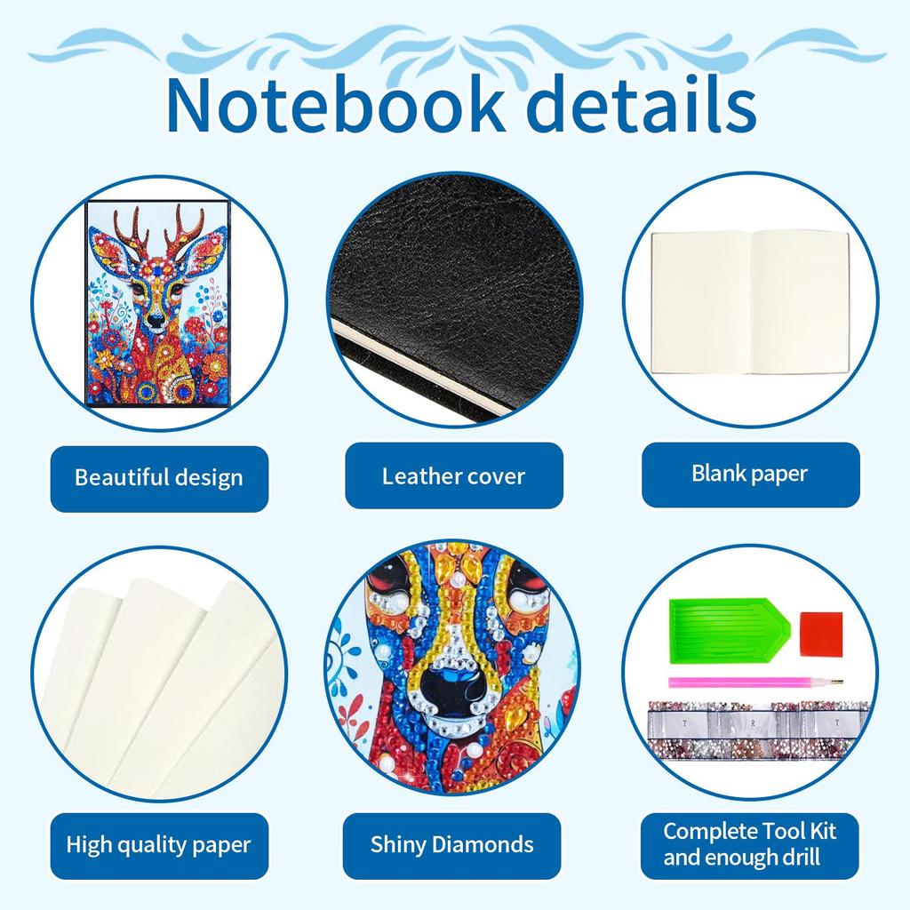 2025 Creative DIY Diamond Sticker A5 Notebook: Special-Shaped 50-Page Children's Diamond Painting Book