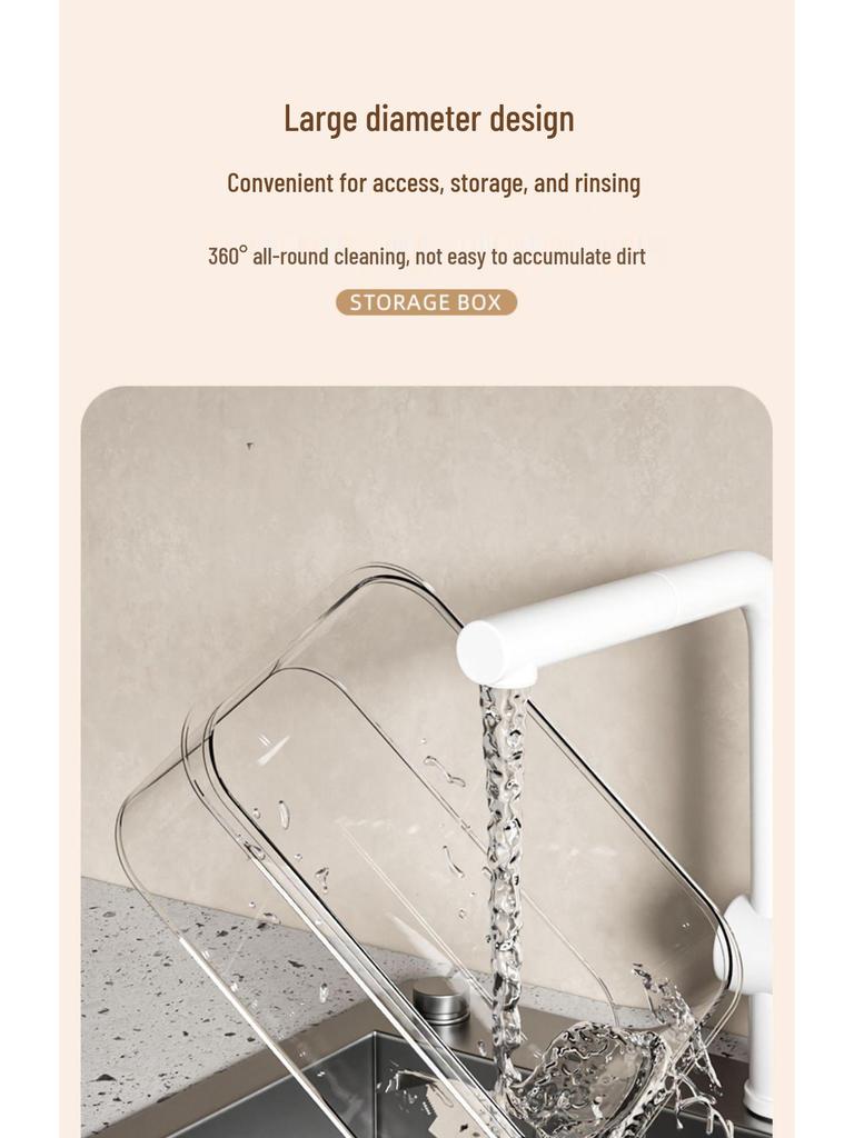 Large Capacity Transparent Food-Grade Storage Box for Fridge & Freezer