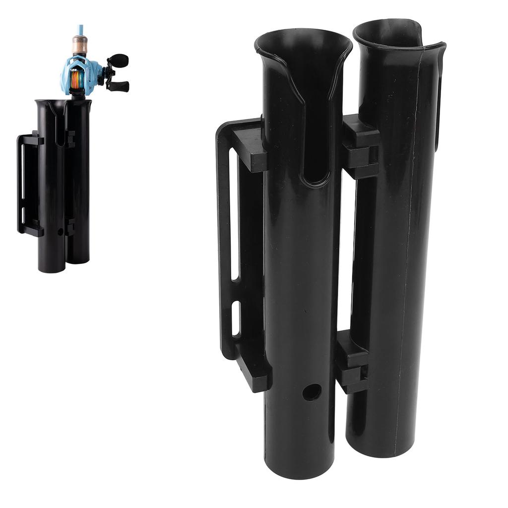 Fishing Rod Holder Bracket Plastic Secure Fixation Portable 2 Tube Fishing Rod Holder Rack for Motor