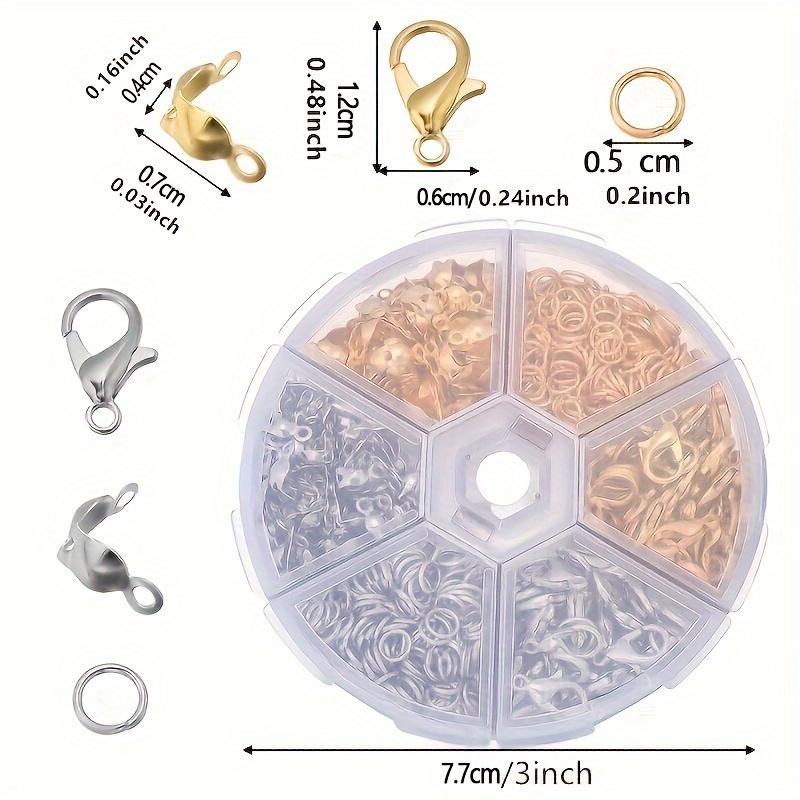 340pcs/box Massive Jewelry Making Starter Kit Premium Stainless Steel Lobster Clasp, End Pleat, and Essential DIY Craft Supplies