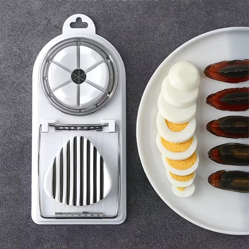 Cortador y Rebanador de Huevos 2 en 1 Divisor Multifuncional de Huevos Cortador de Huevos con Alambre de Acero Inoxidable para Huevos Cocidos Gadget de Cocina