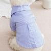 with Bow Tie Dog Striped Shirts Thin Fabric Pet T-shirt Casual Puppy Short Shirt  Summer Wear