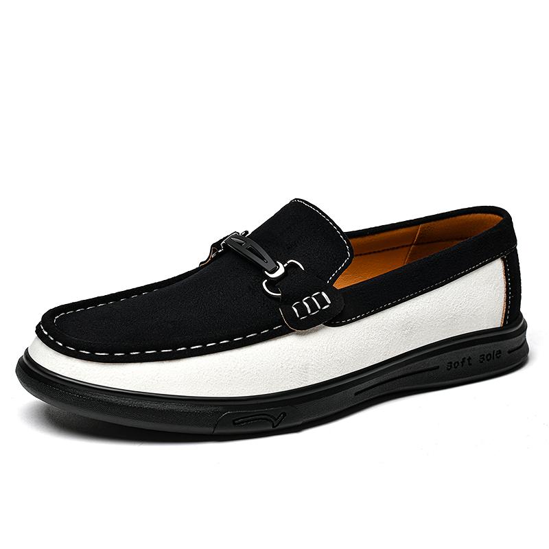 

Fashion Handmad Men s Slip on Shoes New Male Summer Loafers Soft Suede Leather Casual Shoes Fashion Moccasins Classic Business Footwear 44 чёрный