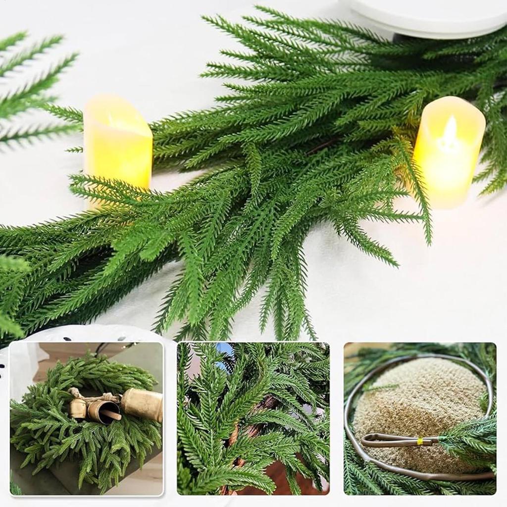 2025 Christmas Garland Artificial Pine Greenery Garland Faux Pine Wicker For Home Party Decoration