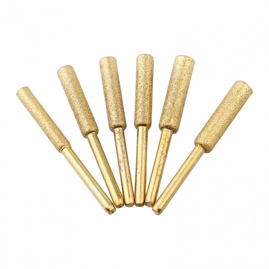 Kettensägen Schleifsteine 6 Stück Beschichteter Zylindrischer Fräser zum Schärfen von Sägeketten