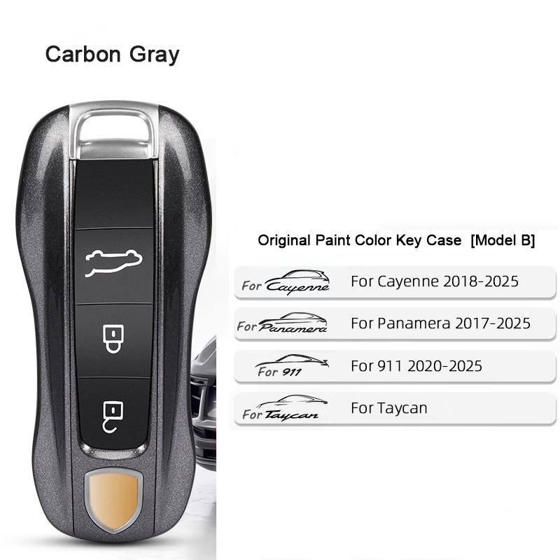 For Porsche Cayenne Mancan Panamera 911 718 Boxster Cayman Taycan 2010-2024 Car Key Paint Case Bordeaux Red Shell Replacement