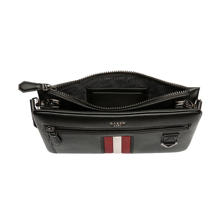 New BALLY Cow Leather Small Square Camera Bag, Shoulder Bag, Crossbody Bag Regular Men's Black 6238769