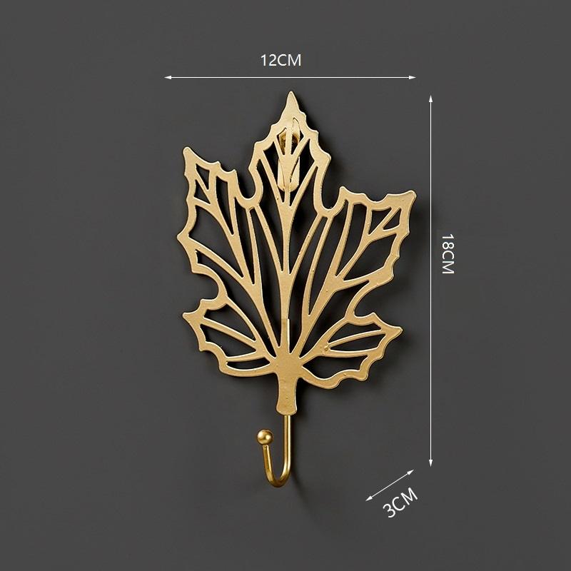 Retro Gold Leaf Shape Hanging Hooks Punch-free Wall Hanger Hanging Storage Rack Towel Watch Bag Key Self Adhesive Household