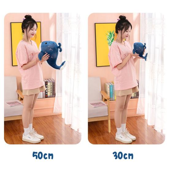30/50cm Whale Plush Toy Fluffy PP Cotton Lovely Animal Doll Plushies Bedroom Decoration Soft Touch Stuffed Sea Animal Doll Toy Plush Pillow Birthday