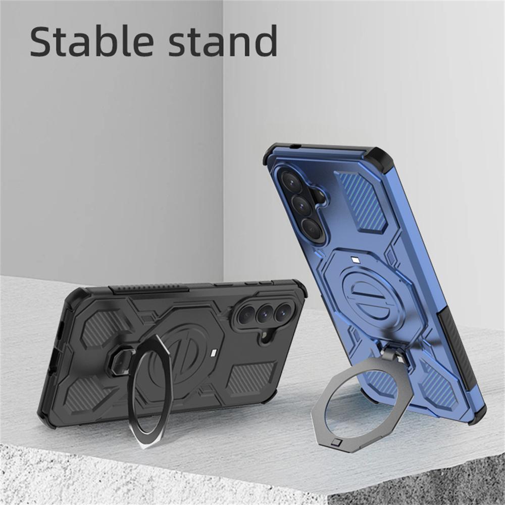 For Samsung Galaxy A57 5G Magnetic Case Rotating Metal Kickstand Shockproof PC + TPU Phone Back Cover