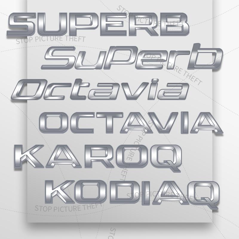FSNK8 1Pcs 3D Metal For Skoda Octavia Yeti Rapid Kodiaq Karoq Fabia Kamiq Superb 4X4 Logo Car Rear Tail Bumper Trunk Sticker Decal