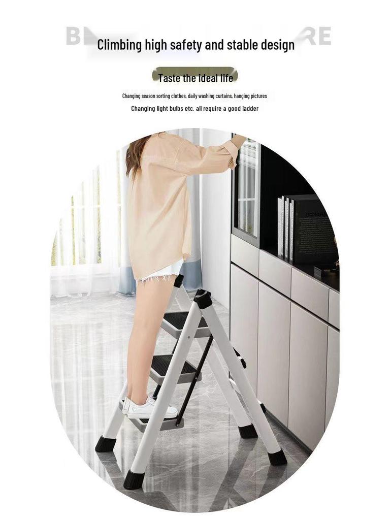 3-Step Telescopic Folding A-Frame Ladder – Lightweight and Multi-Functional Stool