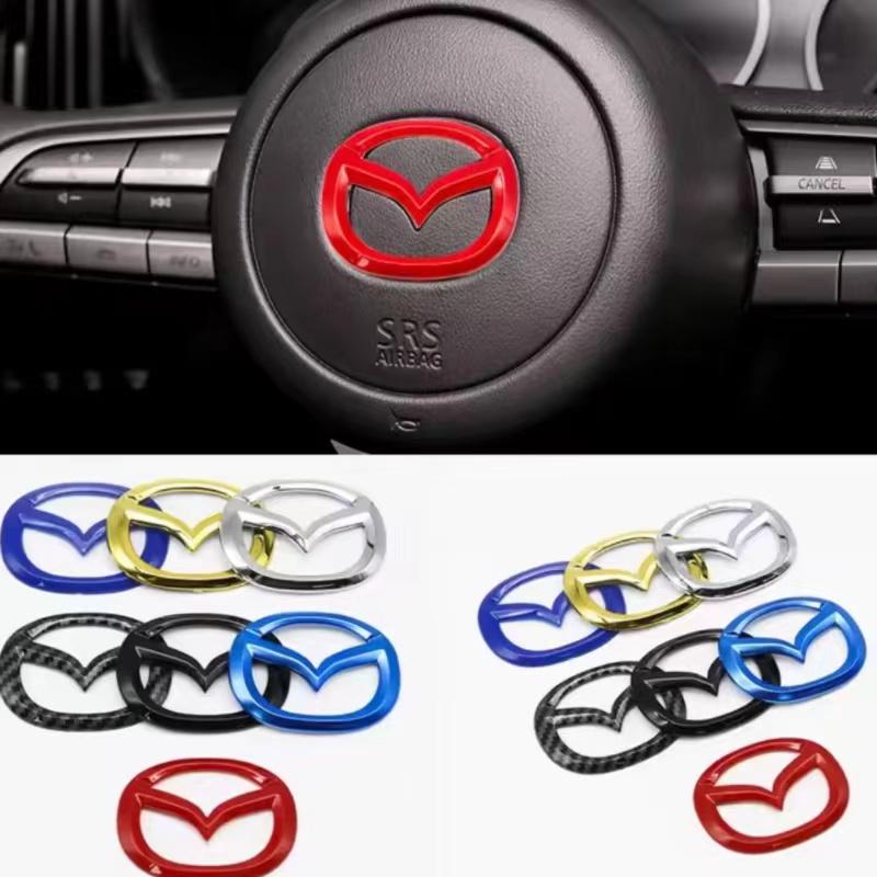 1pc ABS Car Steering Wheel Center Emblem Sticker for Mazda 3 CX3 CX4 CX5 CX7 CX8 CX9 CX30 RX7 Atenza Axela Interior Decoration vf2