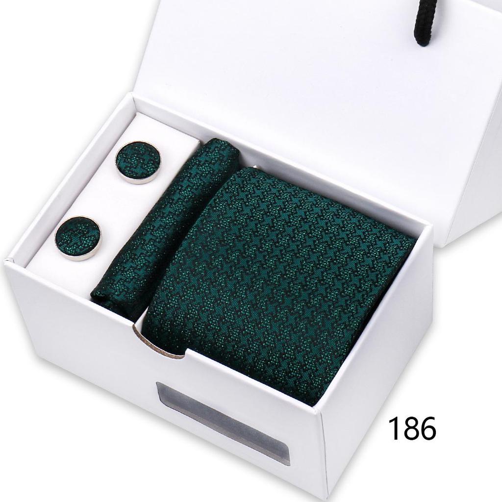 Men's High-End Polyester Tie & Pocket Square Set for Weddings and Formal Wear