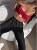 Women's Ribbed Elastic Waistband Casual Wide-Leg Jogging Pants