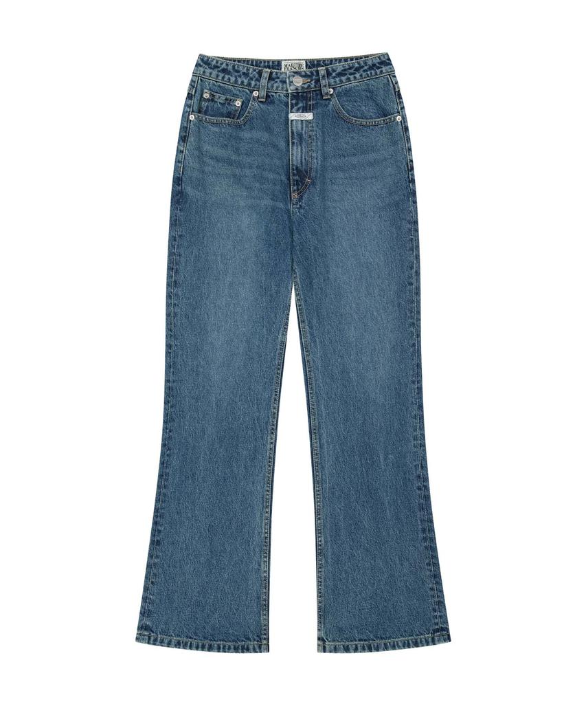 Malittepeulangsowajeobeo M Relaxed Fit Boots-Cut Denim Pants Blue