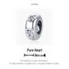 Pure Heart Sterling Silver Zircon Bracelet with Heart-Shaped Spacer Beads