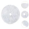 Mini Plush Christmas Tree Skirt 15 Inch Ornament for Living Room Indoor Home Silver Snowflakes
