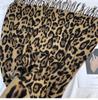 Classic Leopard Print Scarf with Tassels - Thick, Warm & Windproof for Fall/Winter | Vintage Style Polyester Shawl for Women