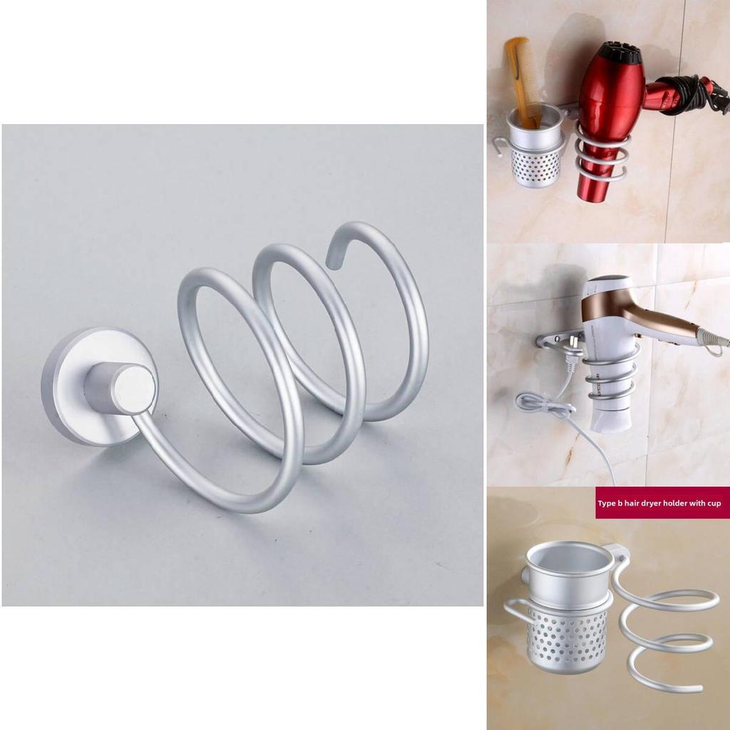 Support de Sèche-Cheveux Spiral de Qualité Supérieure Support Plat au Design Intemporel Pour Espaces Organisés
