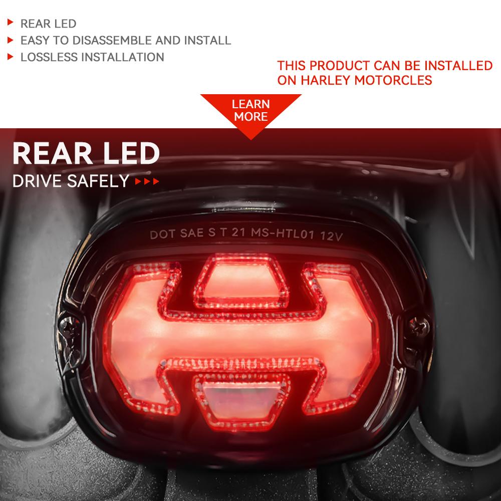 Motorcycle Brake Tail Light For Harley Dyna Fat Boy FLSTF Night Train FXSTB Softail Sportster Road King Electra Glide Road Glide