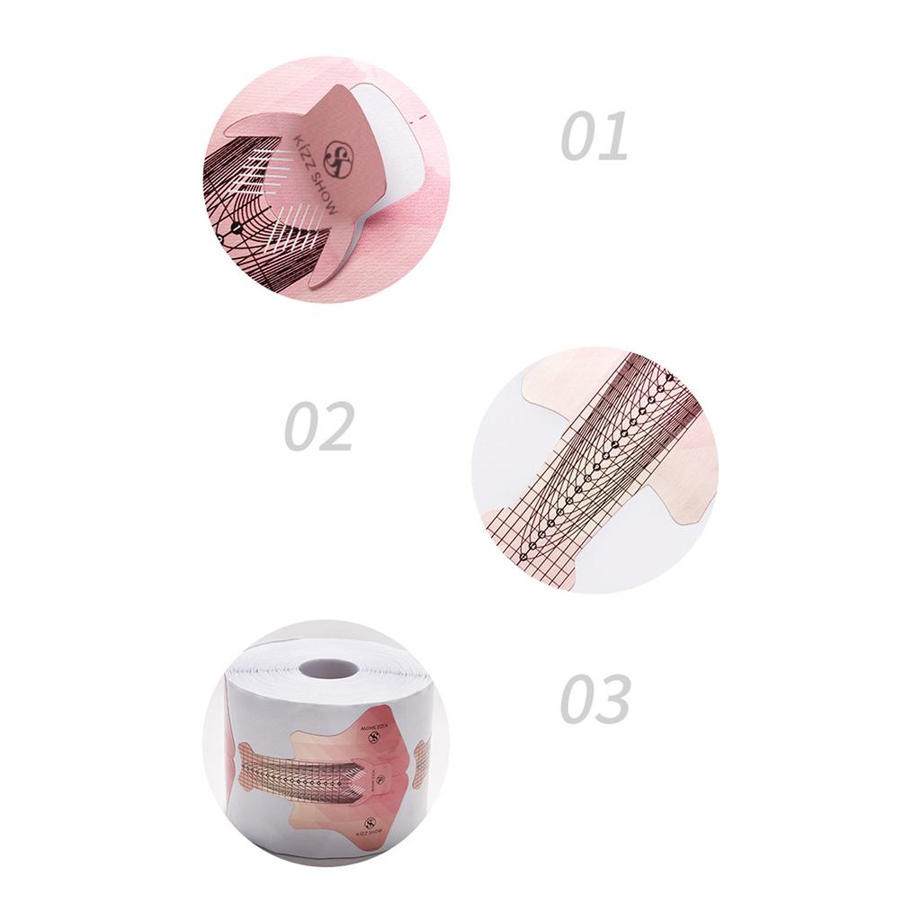 Detachable Paper Manicure Extension Holder Plus Long Fishshaped Tool French Phototherapy Extension Tool Paper Holder