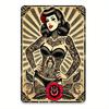 Vintage Tattooed Lady Iron Sign, Retro Metal Wall Art Decor for Home, Restaurant, Bar, Cafe, Garage - Fun Decorative Es