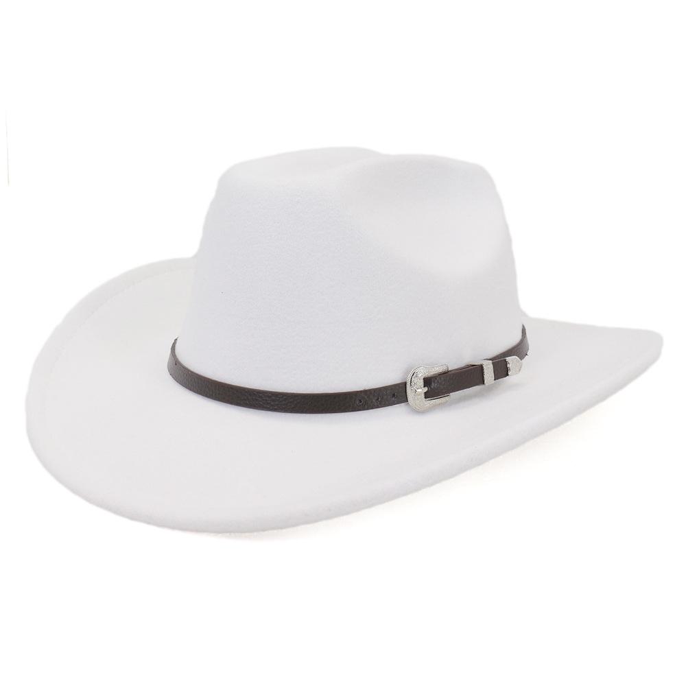 Chapeau de Cowboy Western Vintage avec Ceinture Noire Chapeau Fedora en Feutre pour Homme Chapeau Jazz Cowgirl Cloche Église Sombrero Hombre Casquettes