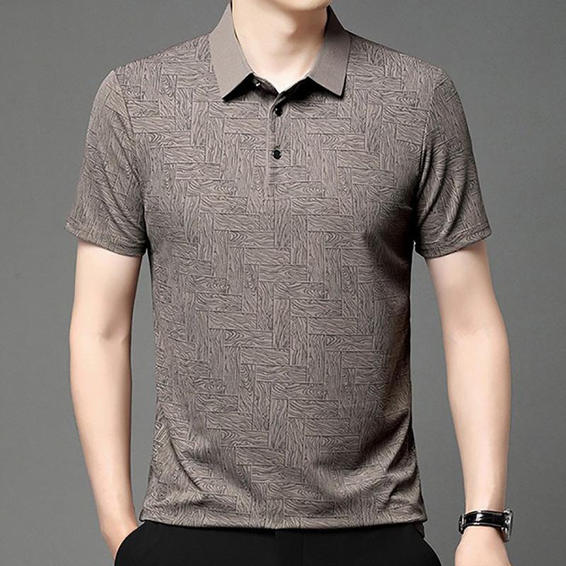 Short Sleeve Polo Shirt for Men Summer New Print Casual Fashion T-shirt Simple Style Lightweight Male Streetwear Cool Feeling