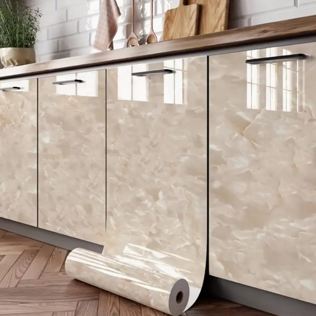 Marble Self-Adhesive Wallpaper – Waterproof Vinyl Contact Paper for Kitchen, Home Decor (40cm/55cm Width)
