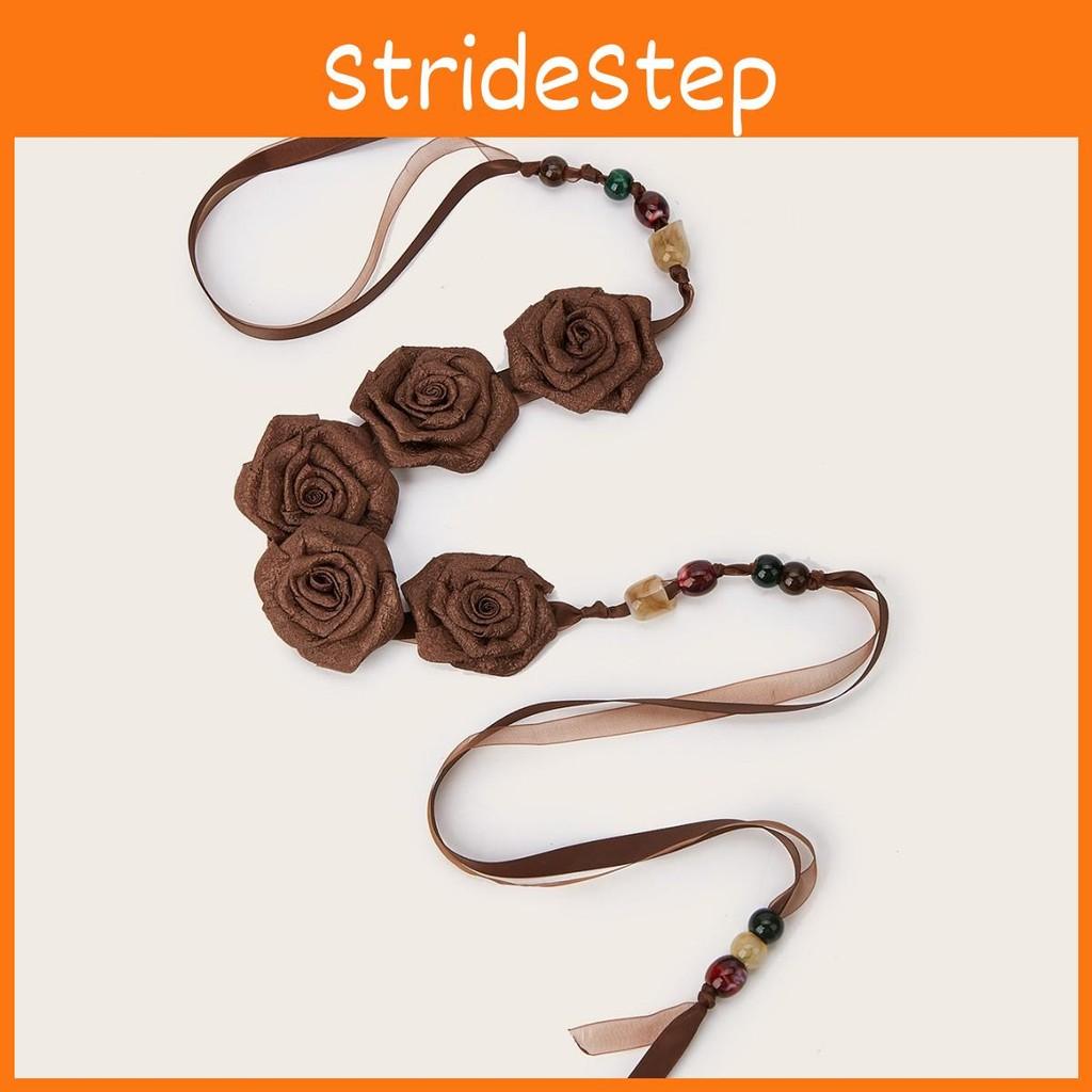 Flower Shape Beads Faux Leather Waist Belt For Dress Accessories Gift Fashion