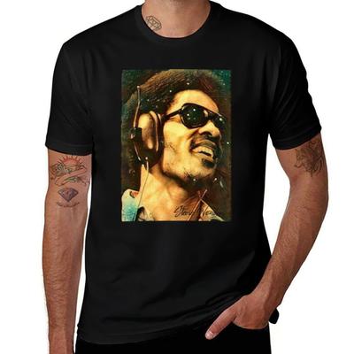 Stevie Wonder Stevie wonder Camiseta Estampado Vintage Camiseta de Cuello Redondo