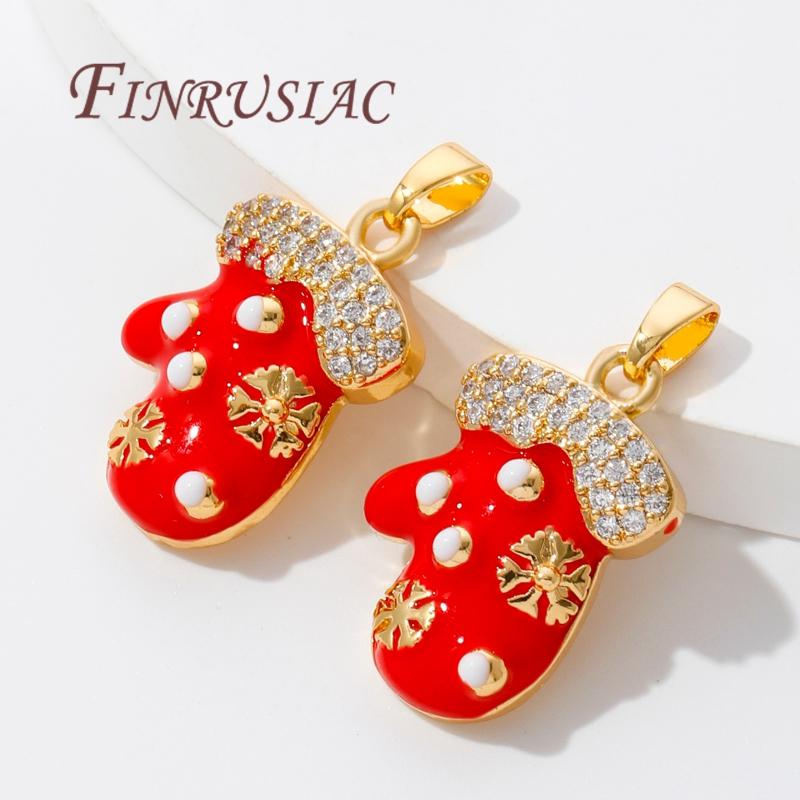 Christmas Gifts Happy New Year 2026 18K Gold Plated Brass Charms For Necklaces,Pendants For Jewelry Making,Women's Gift Xmas